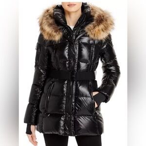 Sam Millennium Fox Fur-Trim Belted Down Puffer Jacket